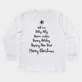 Christmas tree of wishes Kids Long Sleeve T-Shirt